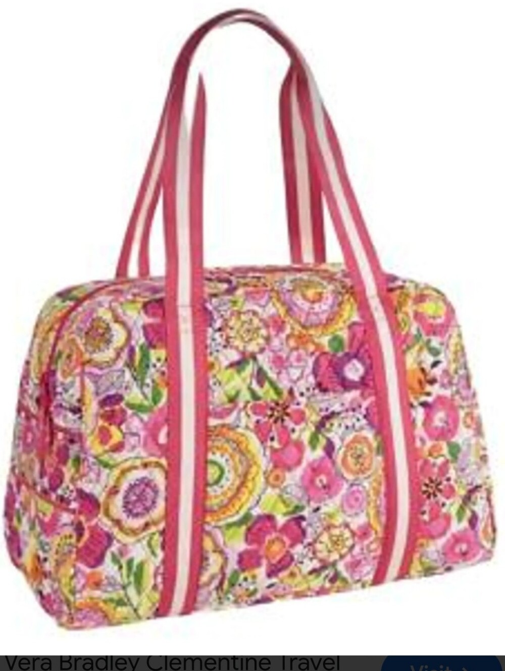 Vera Bradley Retired Clementine Large Travel Duffel Bag. Pink Florals